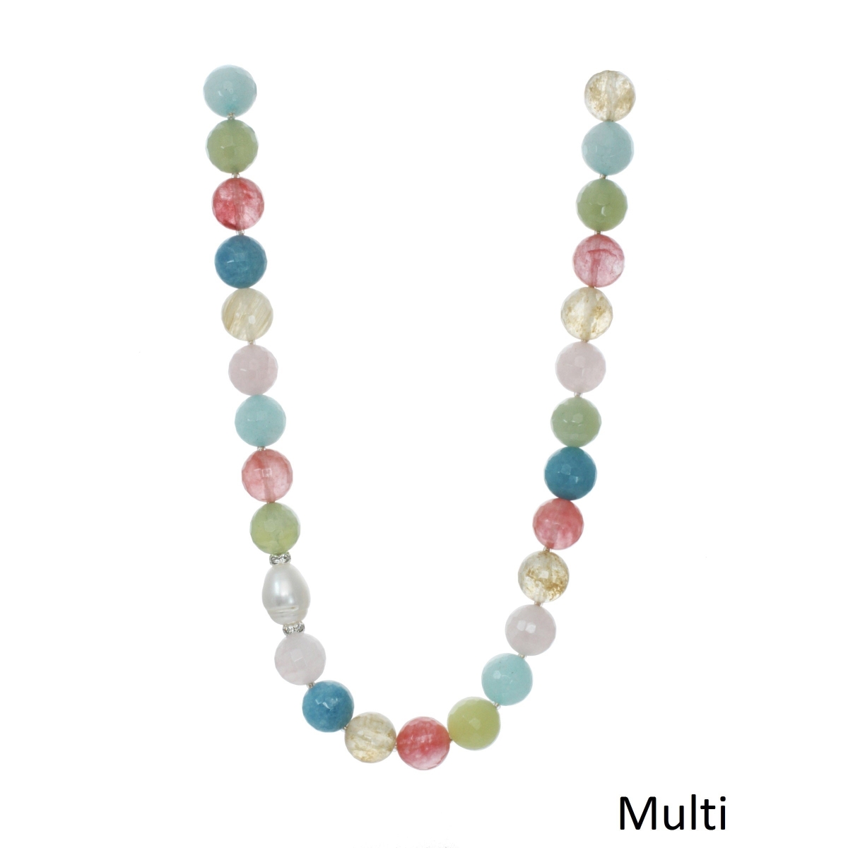 Picture of J&H Designs JHN9808-Multi Genuine Gemstone and Freshwater Pearl Necklace