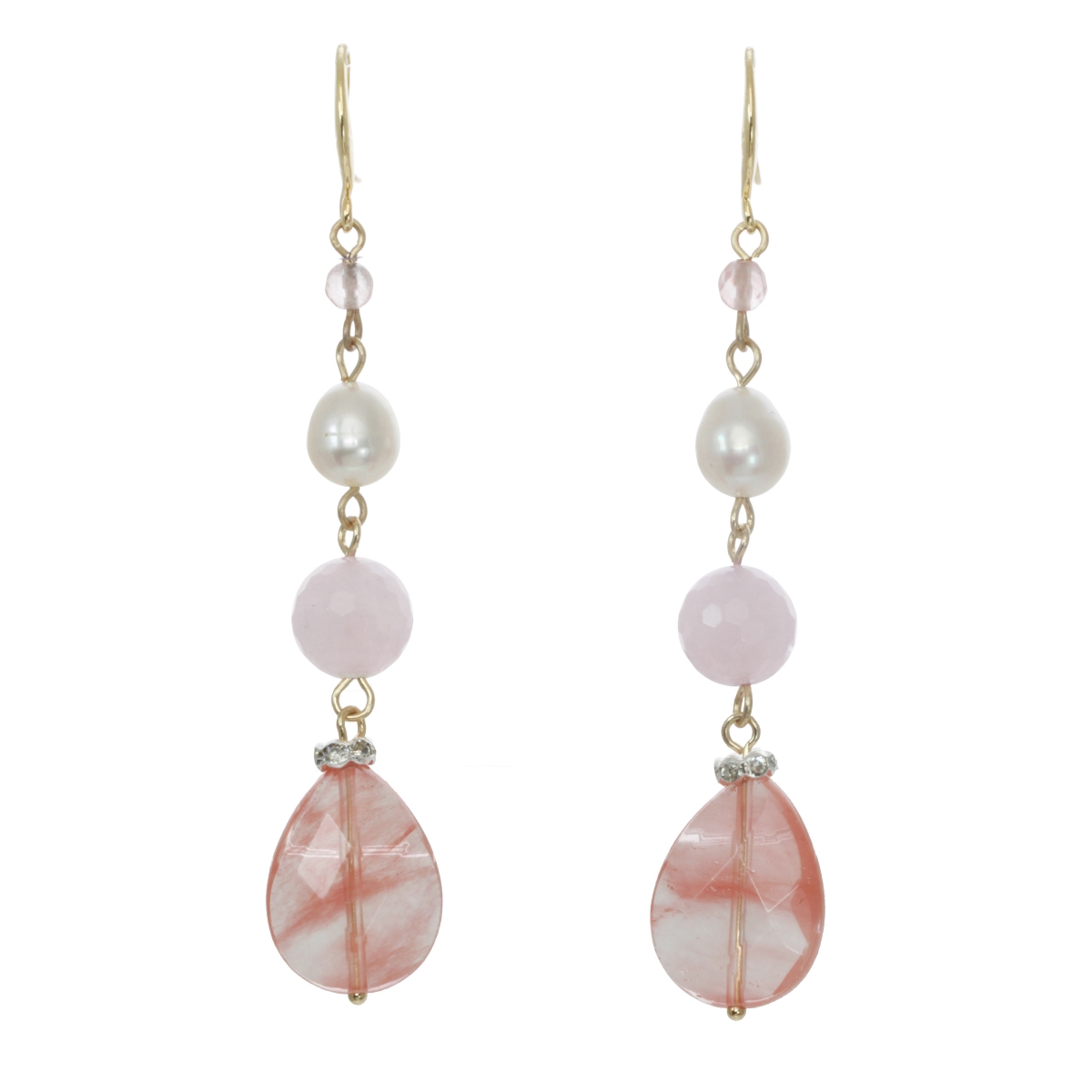 Picture of J&H Designs JE9784-RC Mixed Gemstone Linear Drop Earrings