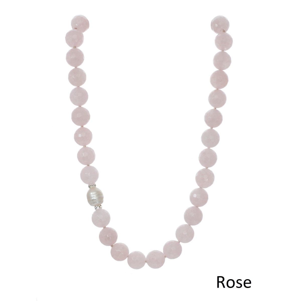 Picture of J&H Designs JHN9808-Rose Genuine Gemstone and Freshwater Pearl Necklace