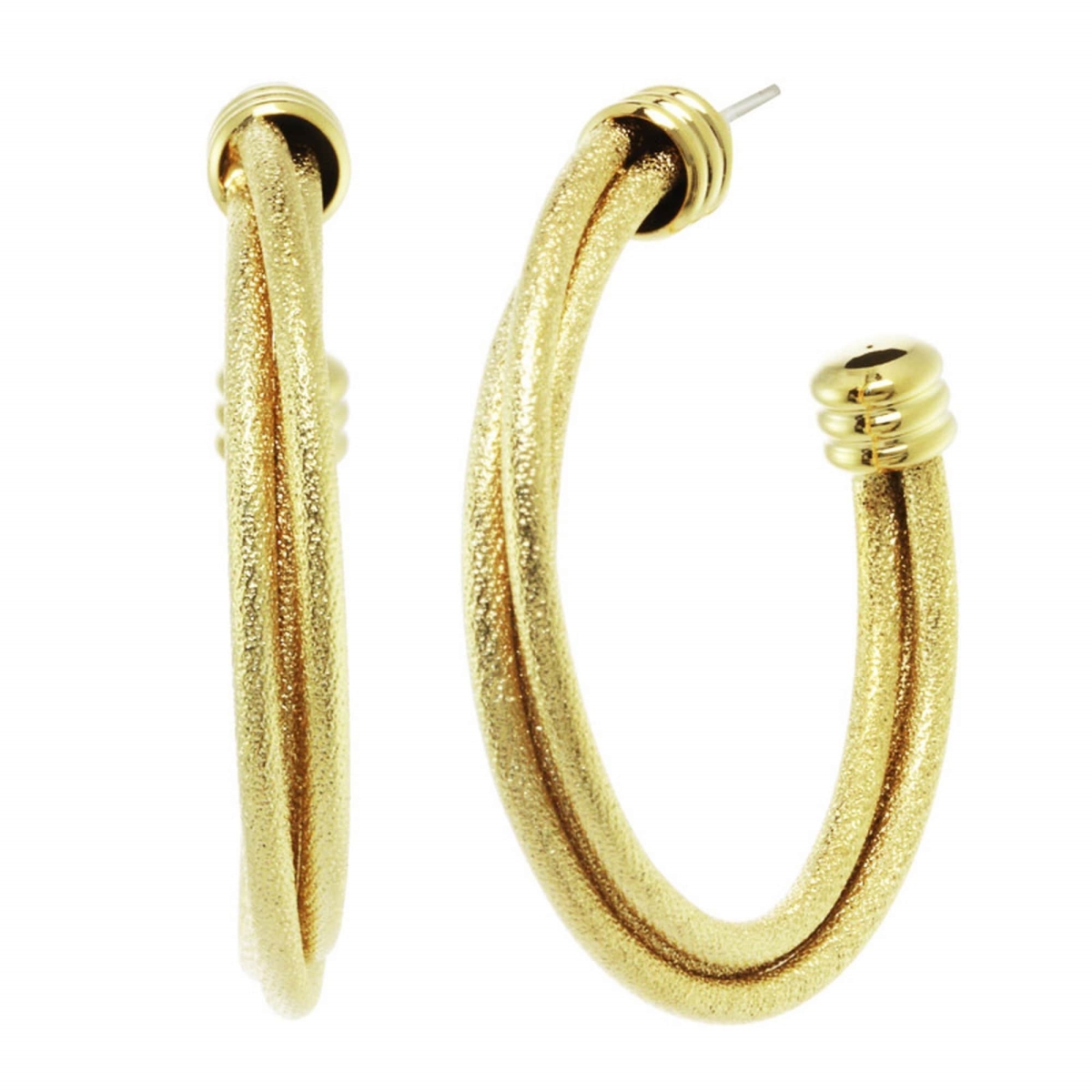 Picture of J&H Designs JHE9210-Goldtone J&H Designs Sparkle Hoop Earrings