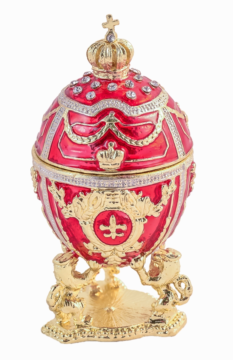 Faberge Egg Trinket Box - Gold Plated with Swarovski Crystals