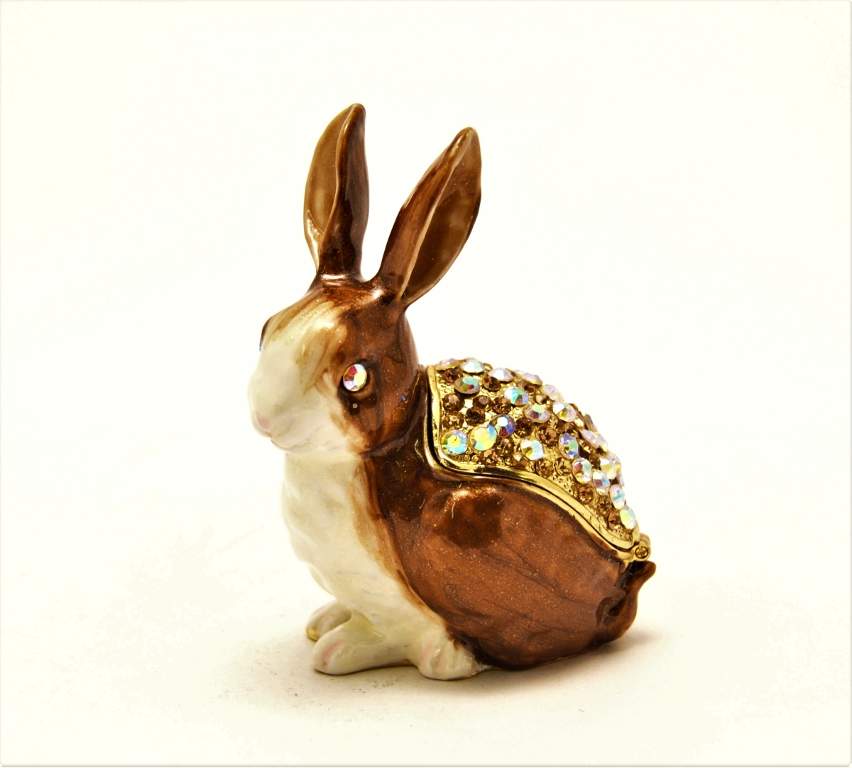Picture of Ciel Collectables 1014274B Bunny Gold Plating Trinket Box - Swarovski Crystals & Enamel