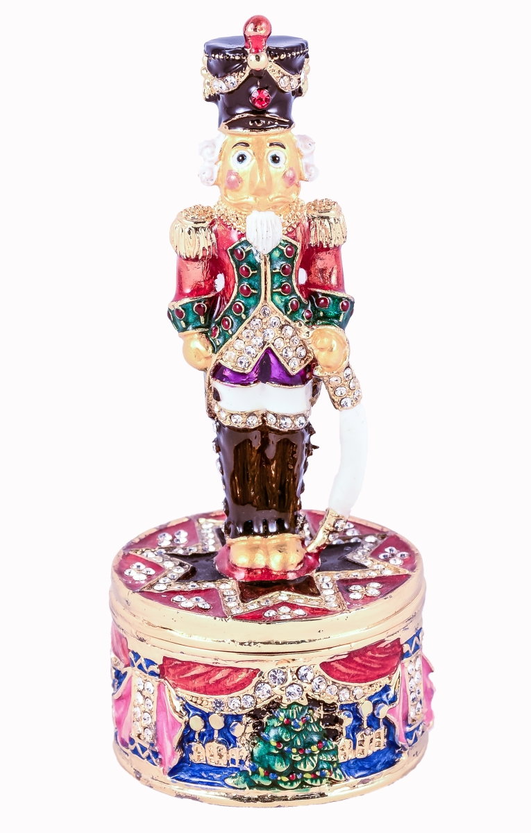 Nutcracker Trinket Box - Colorful Enamel with Swarovski Crystals