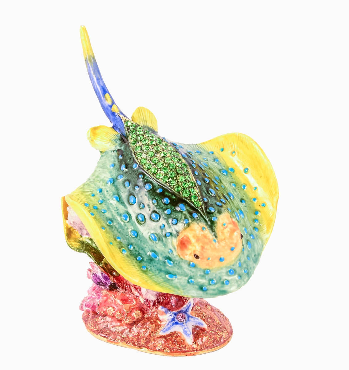 1141524 Stingray Gold Plating Trinket Box - Swarovski Crystals & Enamel