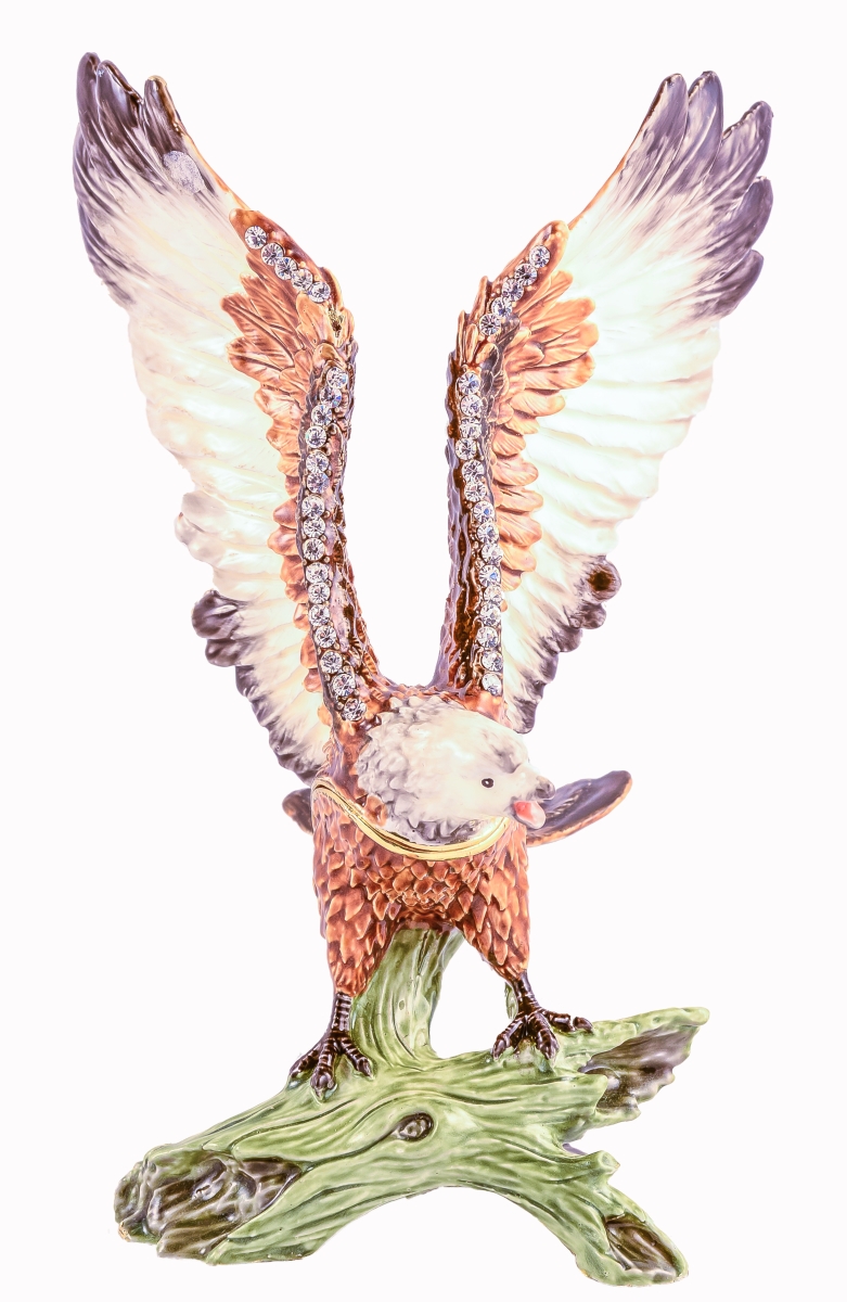 Flying Eagle Trinket Box - Gold Plated with Swarovski Crystals