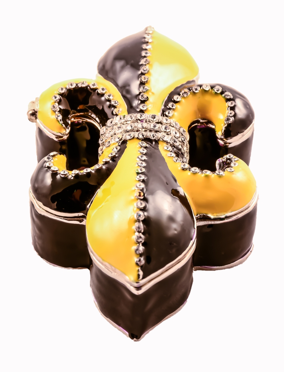 Picture of Ciel Collectables 1142183A Bejeweled Fleur Die Lies Gold Plating Trinket Box - Swarovski Crystals & Enamel