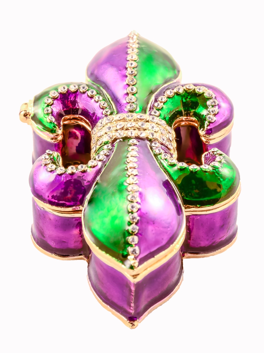 Picture of Ciel Collectables 1142183B Bejeweled Fleur Die Lies Gold Plating Trinket Box - Swarovski Crystals & Enamel
