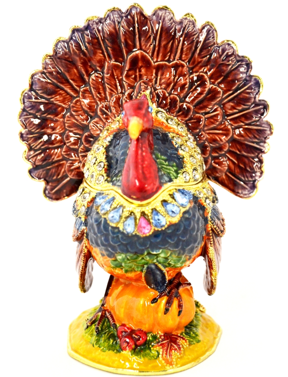 Picture of Ciel Collectables 1014484B Turkey Gold Plating Trinket Box - Swarovski Crystals & Enamel