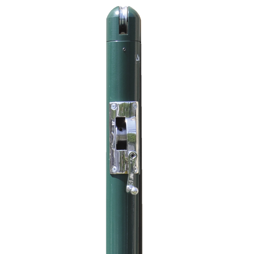 TP278GR 2.87 in. Outdoor Tennis Posts - Round Internal Winch - Green