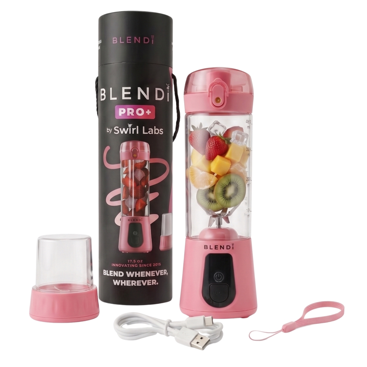-PRO-BLUSH 17 oz Pro Plus Ice Crushing Portable Blender - Blush