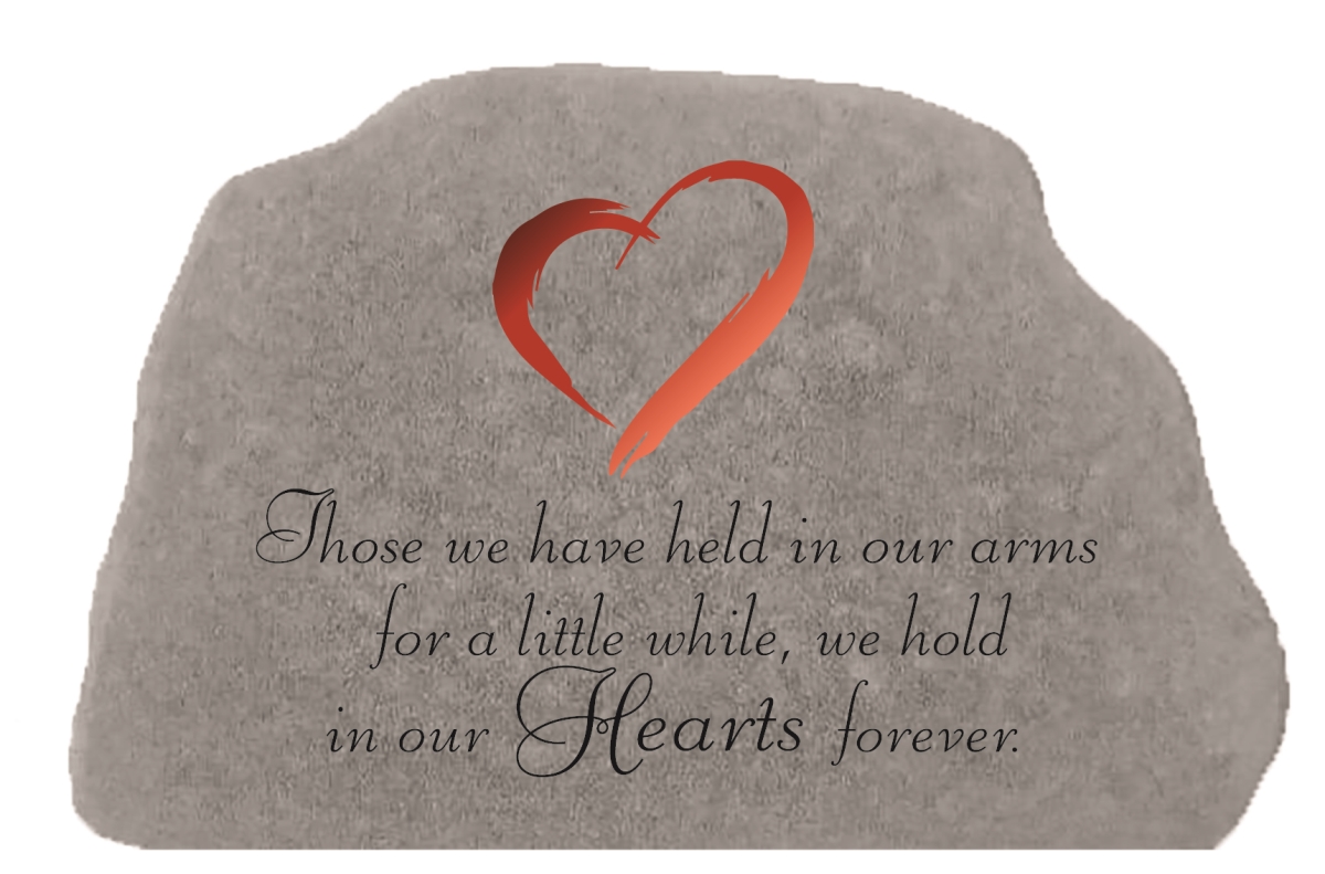 22468 6.5 x 4.5 in. Those We Have Held Color Stone with Heart