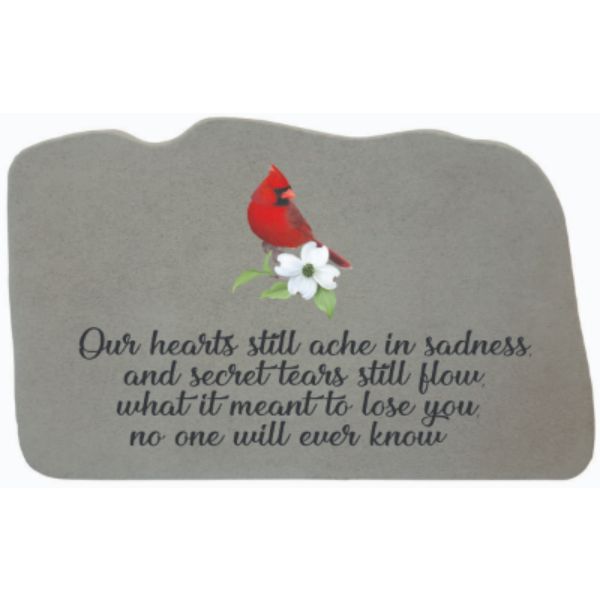 61772 11 x 7 in. Our Hearts Still Ache Color Stone with Cardinal