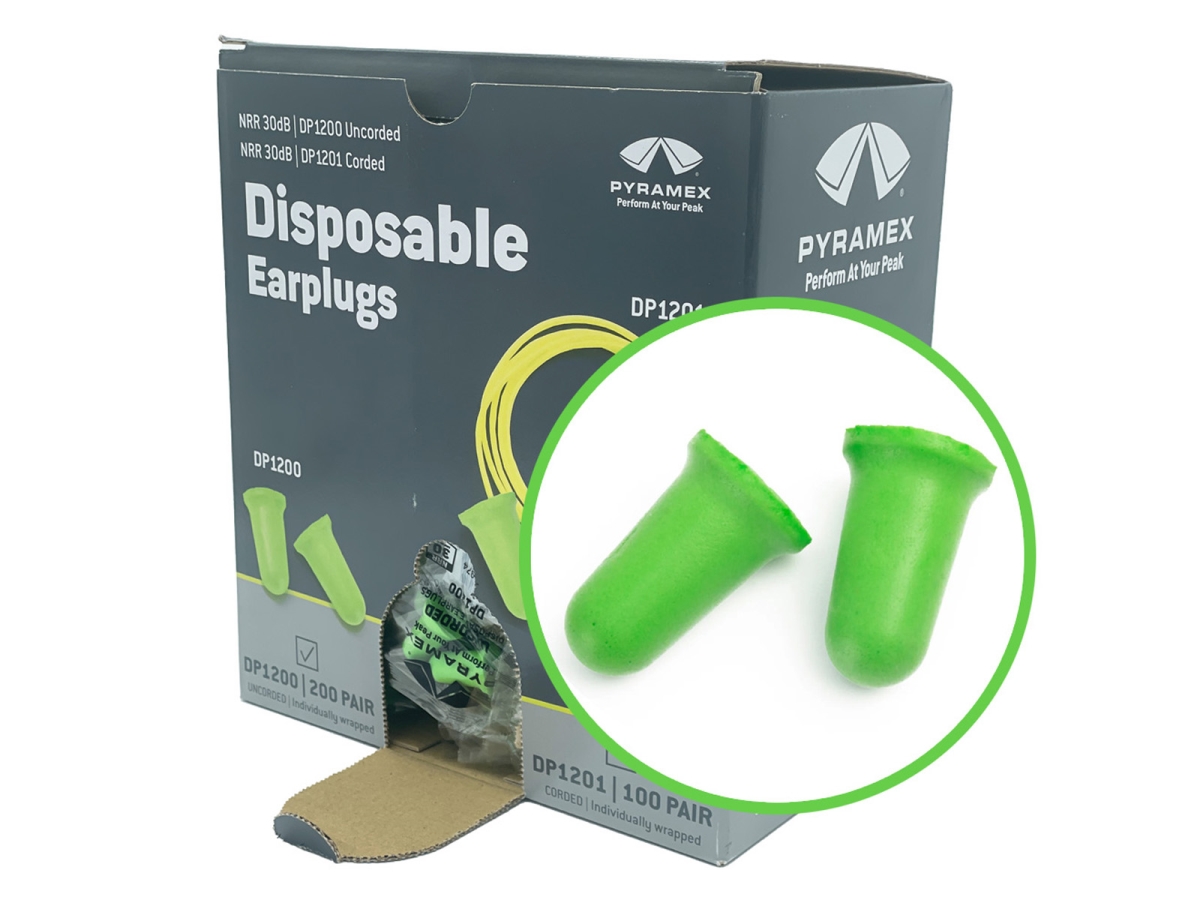 DP1200 DP1200 Disposable Earplugs, NRR 30dB, One Box of 200 Pair