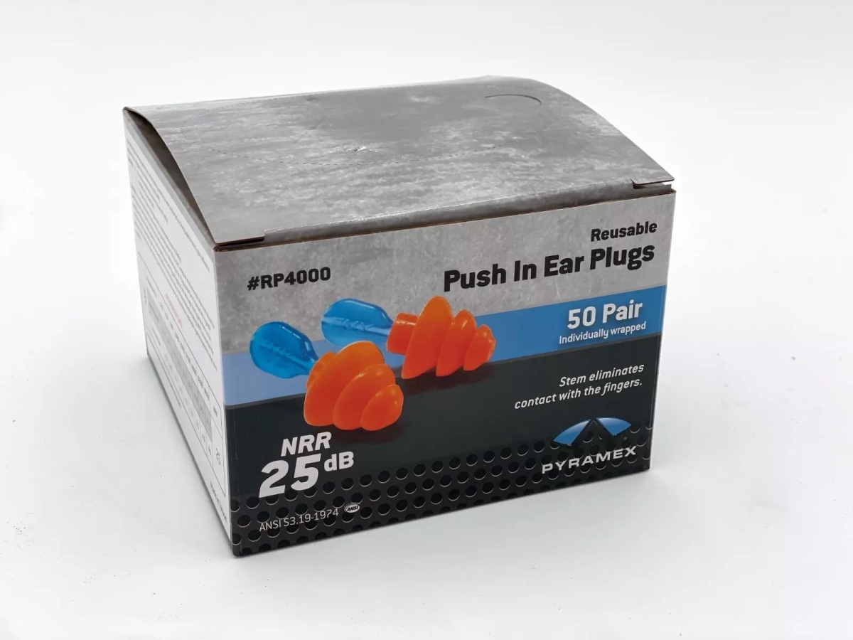 RP4000 Reusable Earplug, Cordless, 25NRR DB, Blue/Bright Orange 50/PR
