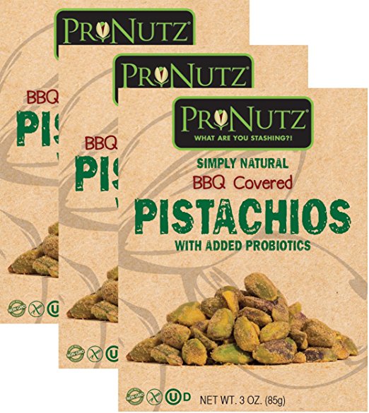 Picture of Pronutz prn.341 3 oz BBQ Covered Pistachios with Probiotics - Pack of 3