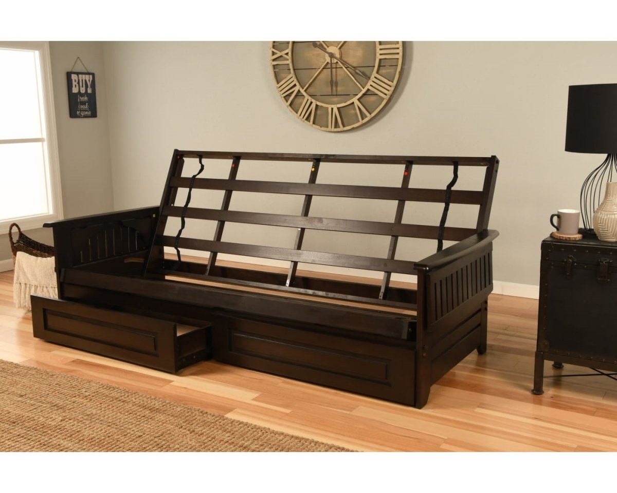 Picture of Kodiak KFQPHDEPFRAMESET3 Phoenix Espresso Futon Frame & Storage Drawers - Queen Size