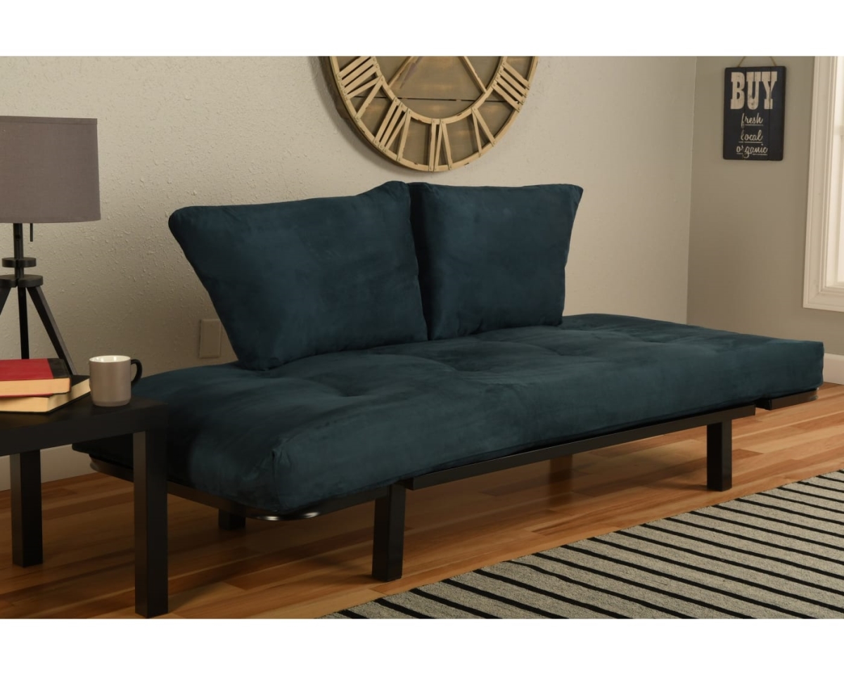 Picture of Kodiak KFSPBKSNAVY2MSET2 Spacely Black Lounger Frame with Suede Navy Mattress