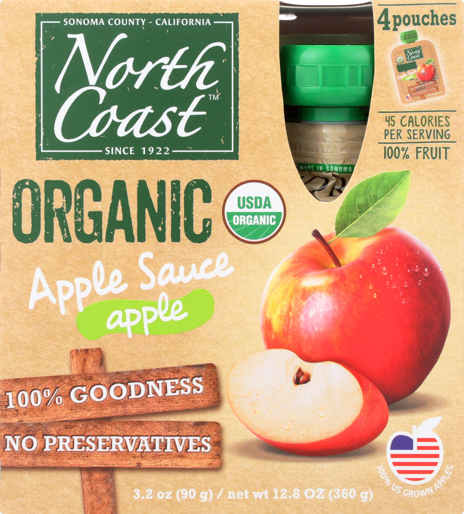 Picture of North Coast 281814 4 Pouches Organic Apple Sauce