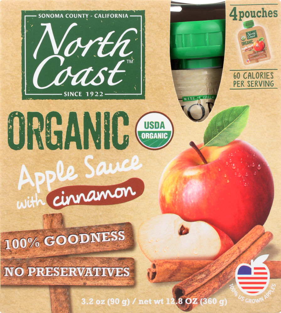 Picture of North Coast 281810 4 Poches Cinnamon Organic Apple Sauce