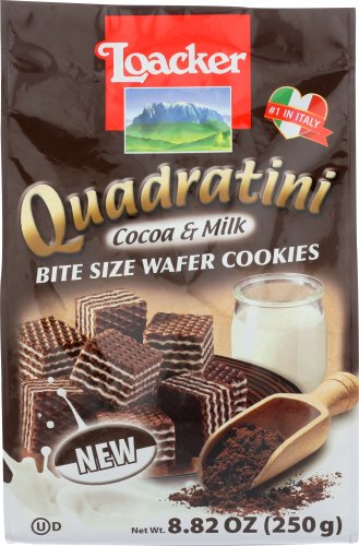 Picture of Loacker 287157 8.82 oz Quadratini Cocoa & Milk, Pack of 8