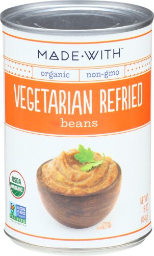 Picture of MadeWith 276851 16 oz Refried Vegetarian Organic Beans, Pack of 12
