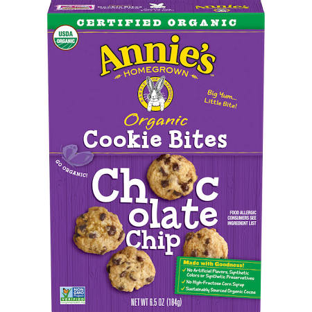 Picture of Annies Homegrown 296396 6.5 oz Cookie Bites Chocolate Chip Box - Pack of 12