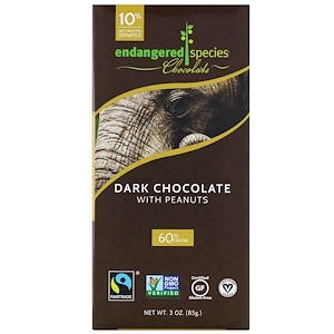 Picture of Endangered Species 315938 3 oz Chocolate Dark with Peanuts - Pack of 12