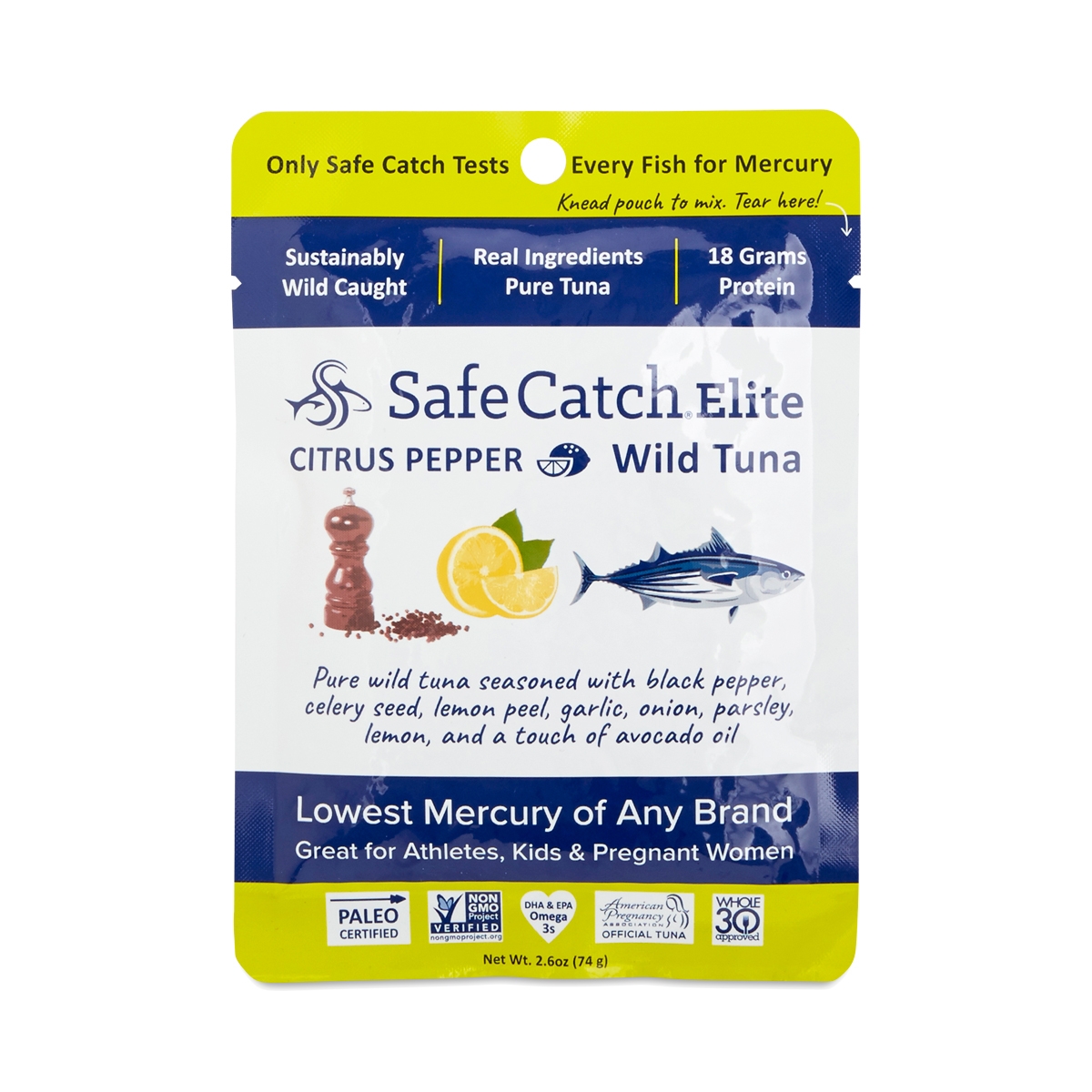 Elite Wild Tuna Pouch - Citrus Pepper, 2.6 oz - Pack of 12