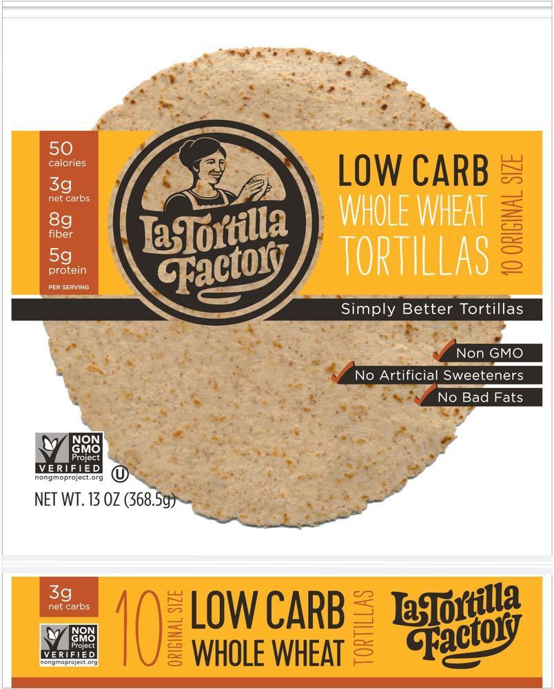 Picture of La Tortilla Factory 190042 Whole Wheat Low Carb Flour Tortillas, 7 in., 13 oz - Pack of 10
