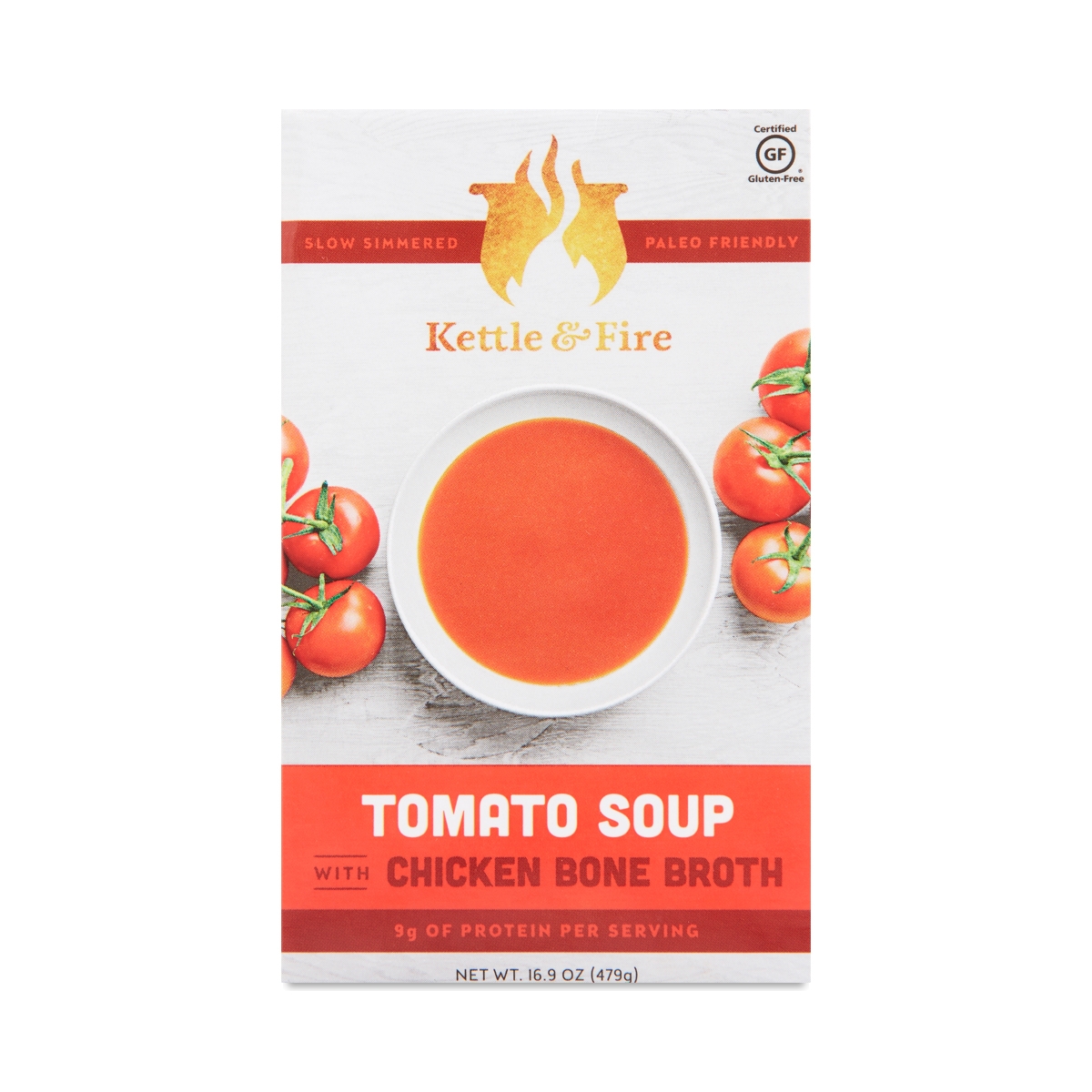 Picture of Kettle & Fire 320239 Tomato Soup with Chicken Bone Broth&#44; 16.9 oz - Pack of 6