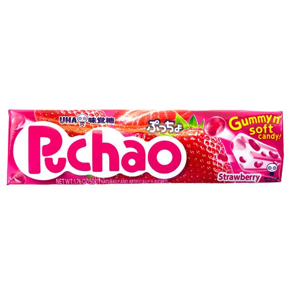 Picture of UHA Mikakuto 299191 1.76 oz Puchao Strawberry Candy&#44; Pack of 10