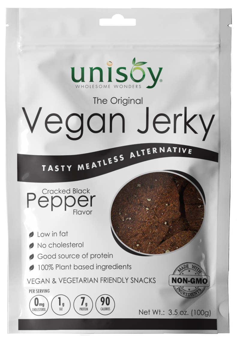 Picture of Unisoy 00351757 3.5 oz Vegan Jerky Black Pepper - Pack of 12