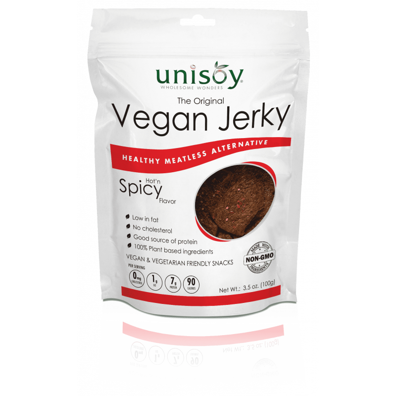 Picture of Unisoy 00351758 3.5 oz Vegan Jerky Spicy - Pack of 12