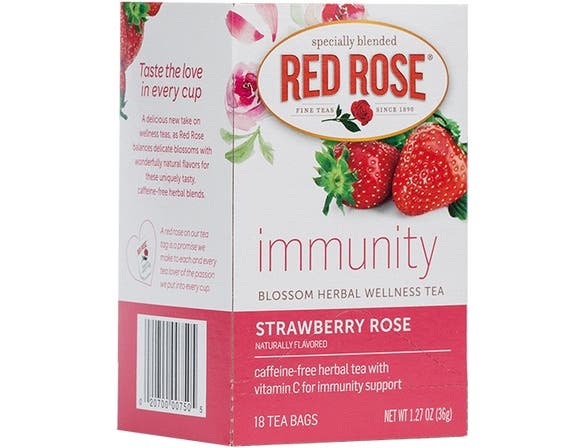 Picture of Red Rose 00300104 0.88 oz Strawberry Rose Immunity Herbal Wellness Tea - Pack of 6