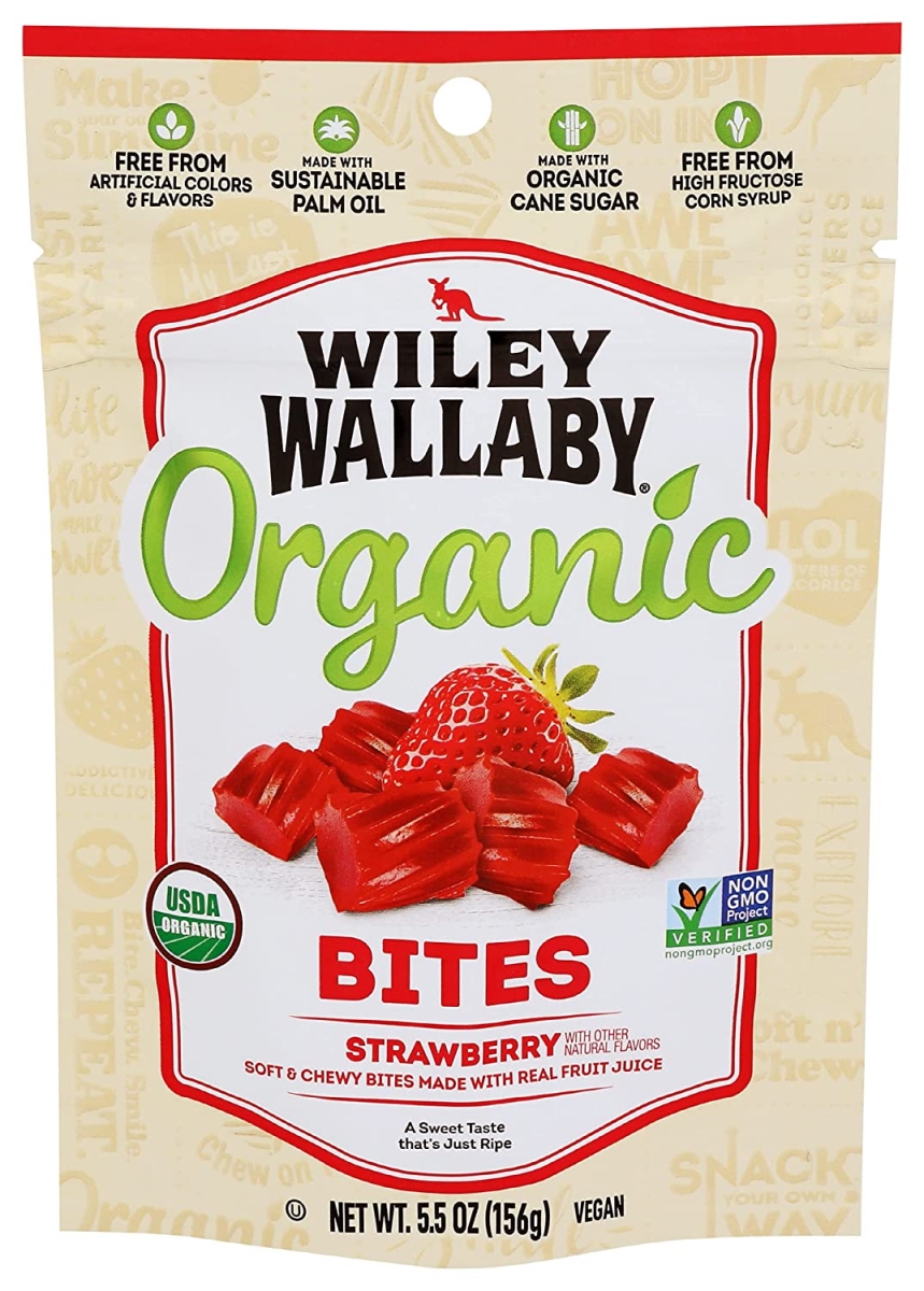 Picture of Wiley Wallaby 00350357 5.5 oz Organic Strawberry Bites - Pack of 8