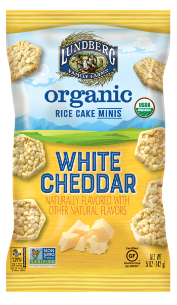 Picture of Lundberg 00360470 White Chedder Flavored Organic Rice Cakes Mini - Pack of 6