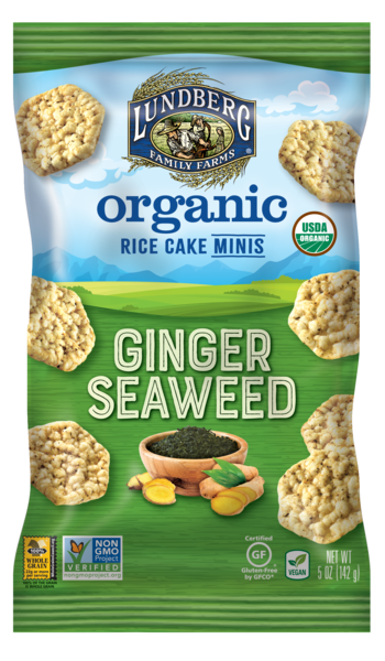 Picture of Lundberg 00360488 Ginger Seaweed Organic Rice Cakes Minis - Pack of 6