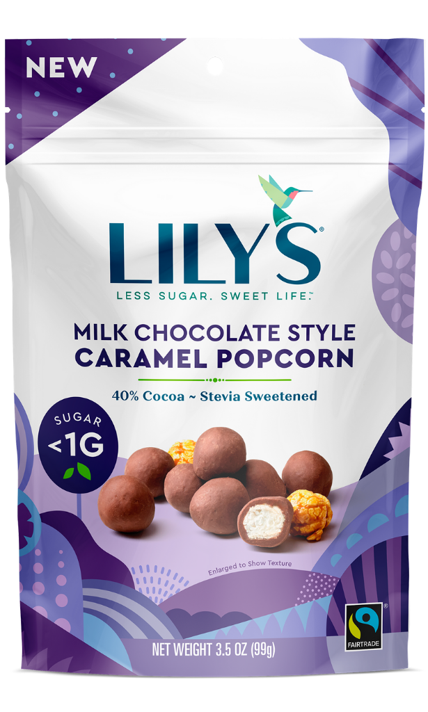 Picture of Lilys Sweets 00352771 Milk Chocolate Style Caramel Popcorn - Pack of 12
