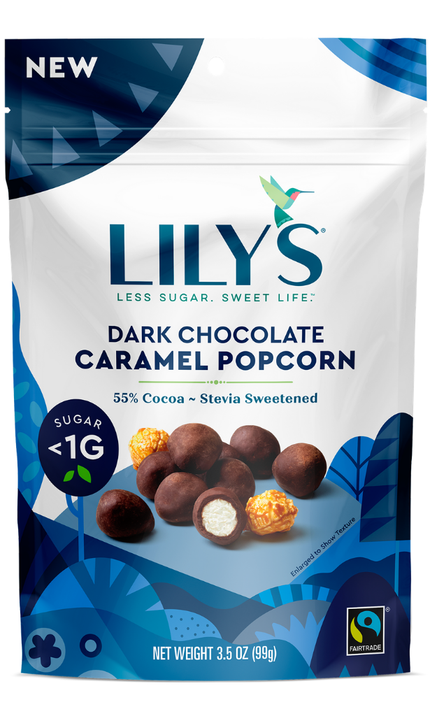 Picture of Lilys Sweets 00352770 Dark Chocolate Caramel Popcorn - Pack of 12