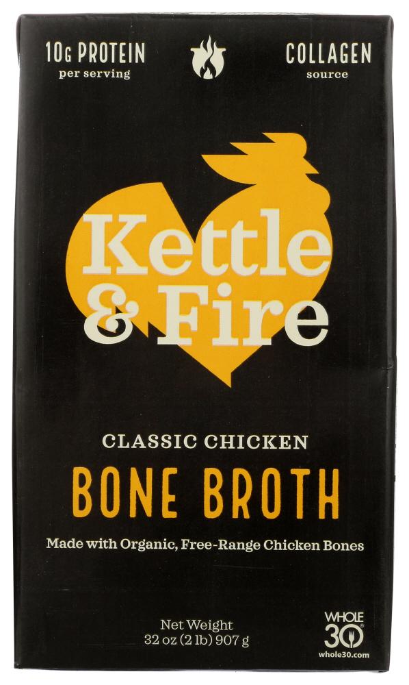 Picture of Kettle & Fire 354690 32 oz Classic Chicken Bone Broth - Pack of 6