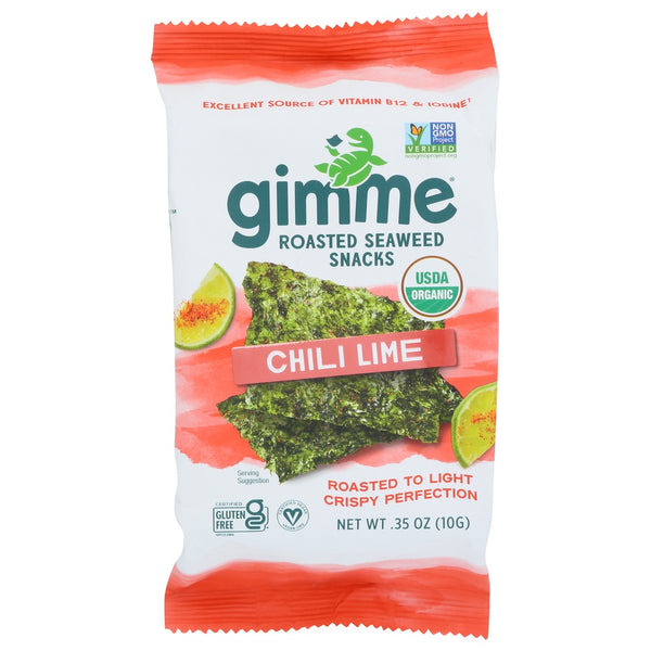 Picture of Gimme 2200177 0.35 oz Roasted Chili Lime Seaweed Chips - Pack of 12