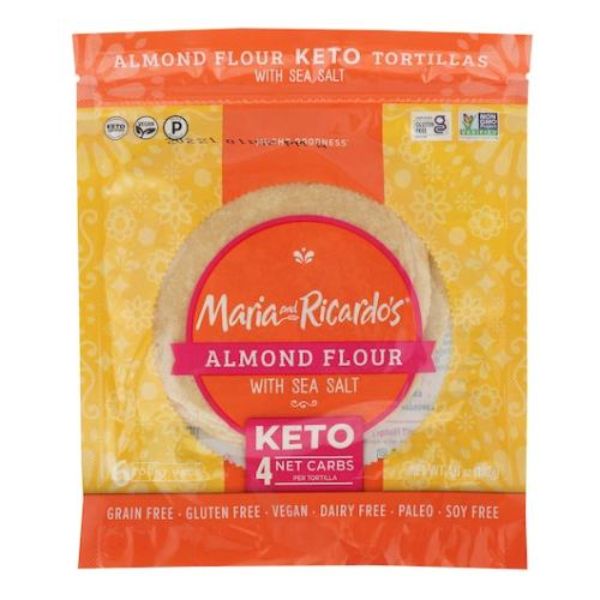 Picture of Maria & Ricardo 377116 4.6 oz Sea Salt Tortillas Almond Flour - Pack of 6