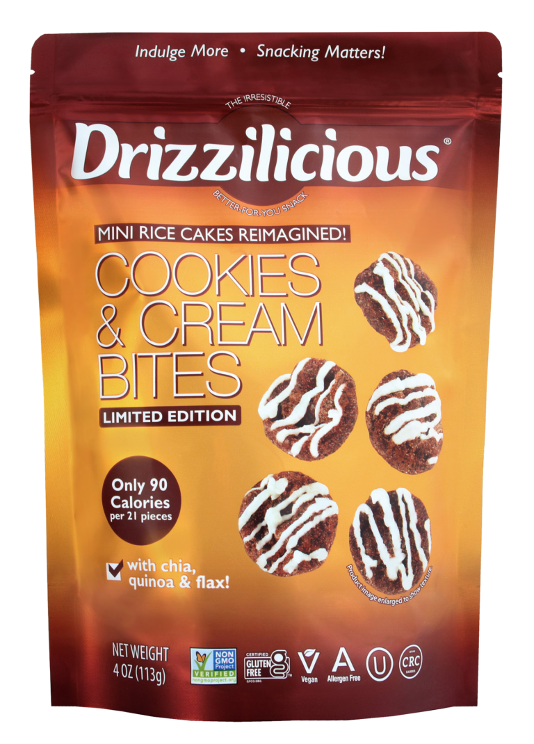 Picture of Drizzilicious 399013 4 oz Rice Cake Mini Cookies & Cream Bites - Pack of 6