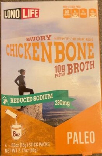 Picture of Lonolife 339304 Keto Chicken Bone Broth Stick Packs - 4 per Pack - Pack of 6
