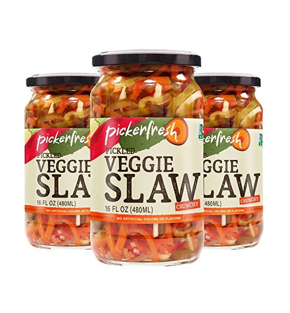 Picture of Pickerfresh 399943 16 oz Veggie Olives Slaw Pickles - Pack of 6
