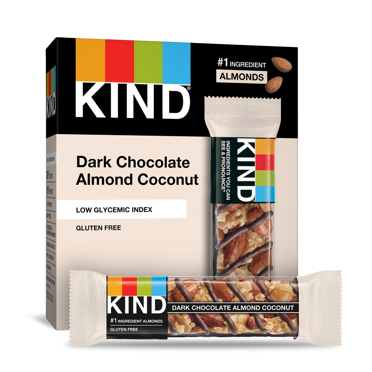 Picture of Kind 337880 8.4 oz Almond Coconut Dark Chocolate Bar - Pack of 10