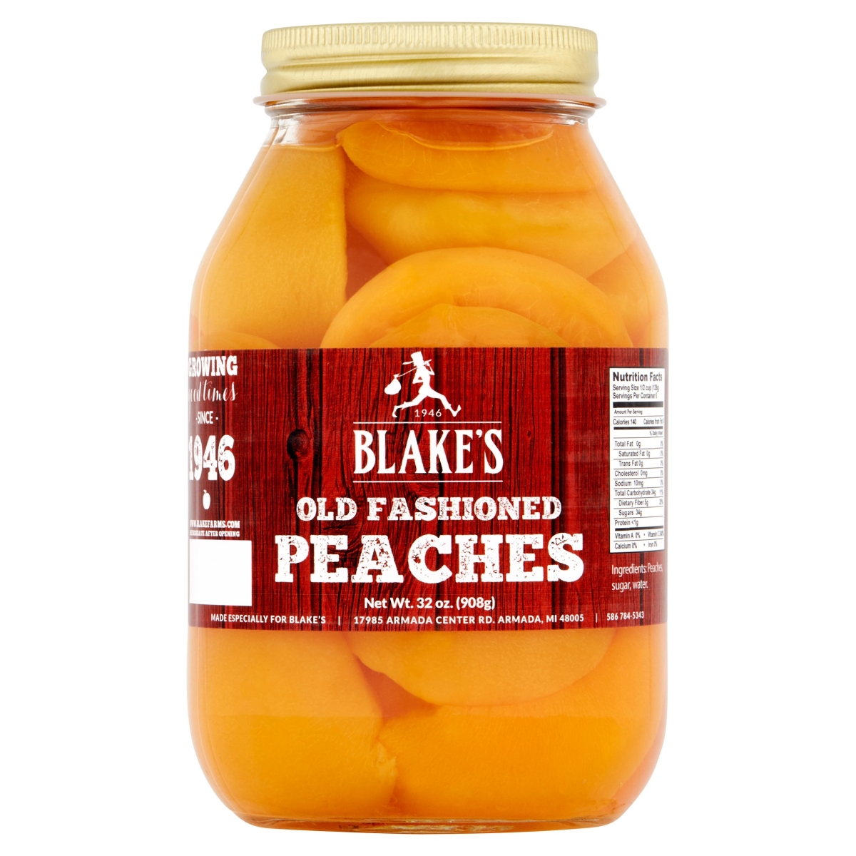 Picture of Blakes 395628 32 oz Old-Fashioned Peach Halves Pickle - Pack of 12