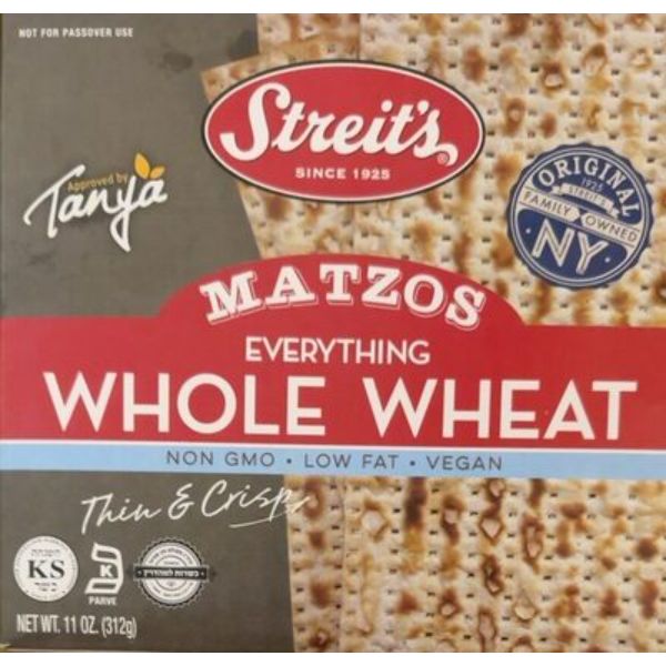 Picture of Streits 386637 11 oz Matzo Everything Whole Wheat Crackers - Pack of 12