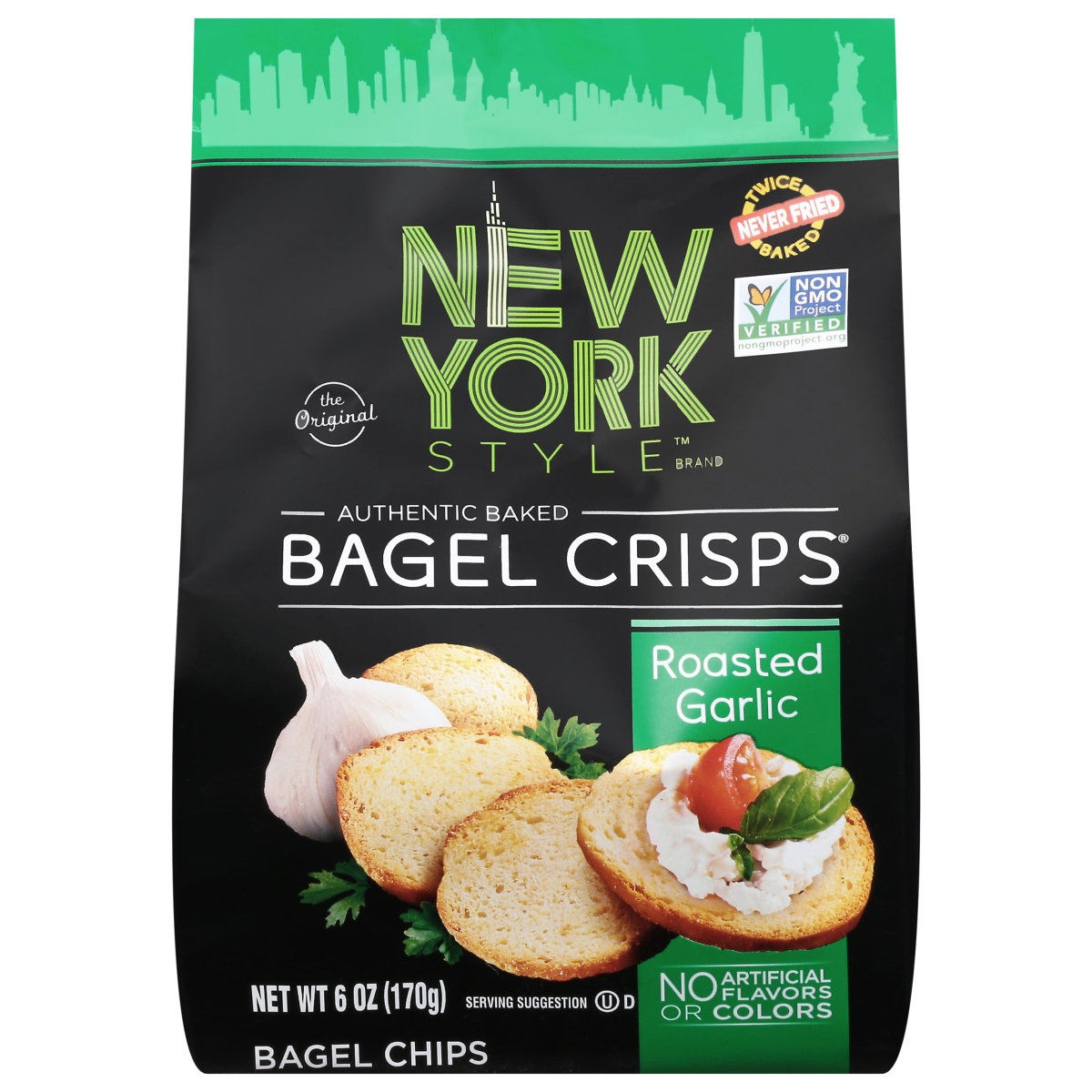 6 oz Garlic Bagel Crisps - Pack of 6