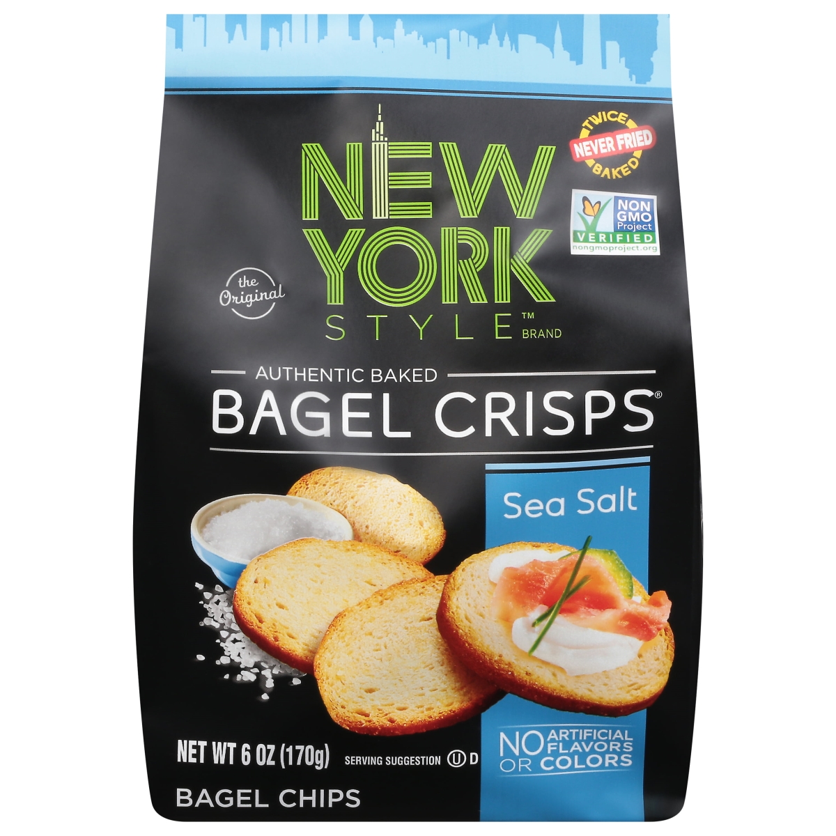 Picture of New York Style 405946 6 oz Sea Salt Bagel Crisps - Pack of 6